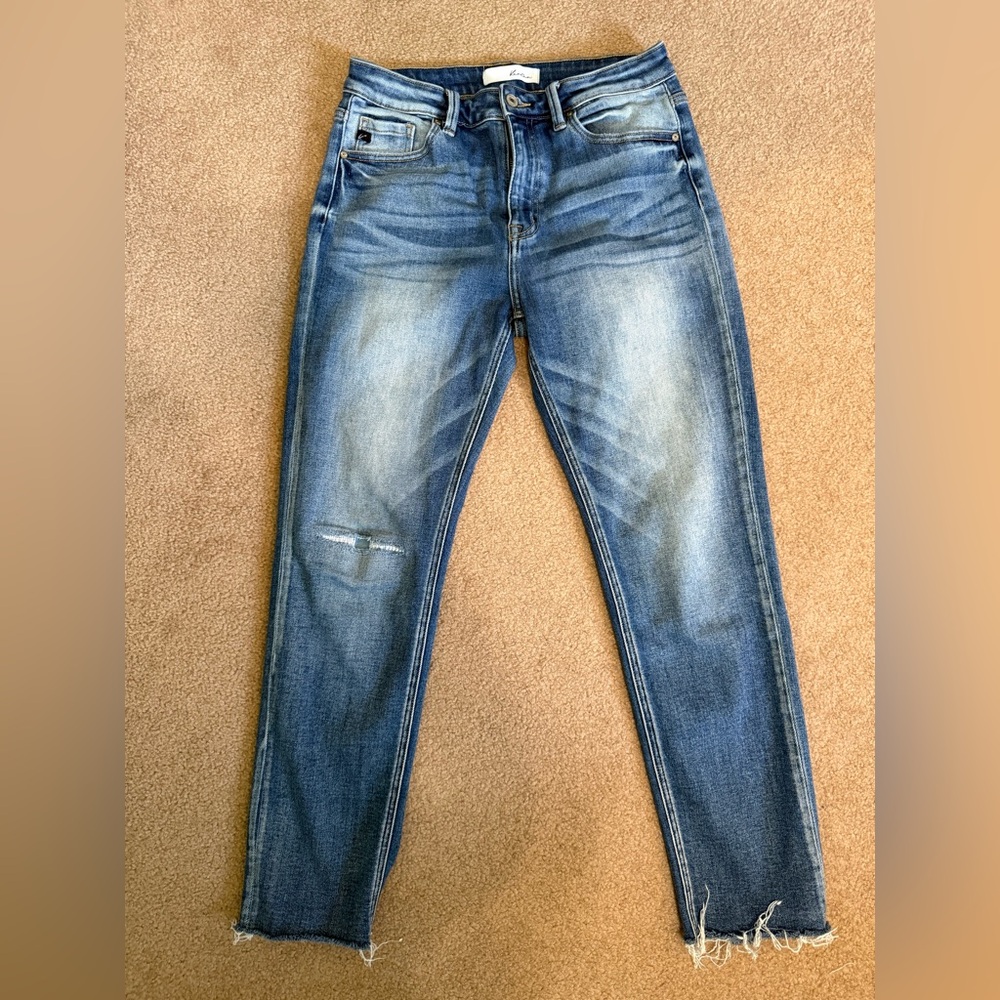 KanCan Blue Jeans with Frayed Hem